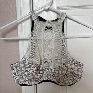 VS Dream Angels 34C Unlined Demi Bra Lace Mesh Floral Sheer Vintage Style rare